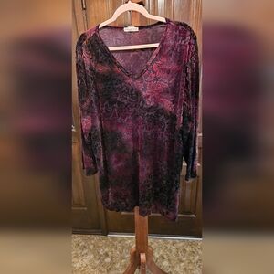 Susan Lawrence Purple Velvet Top